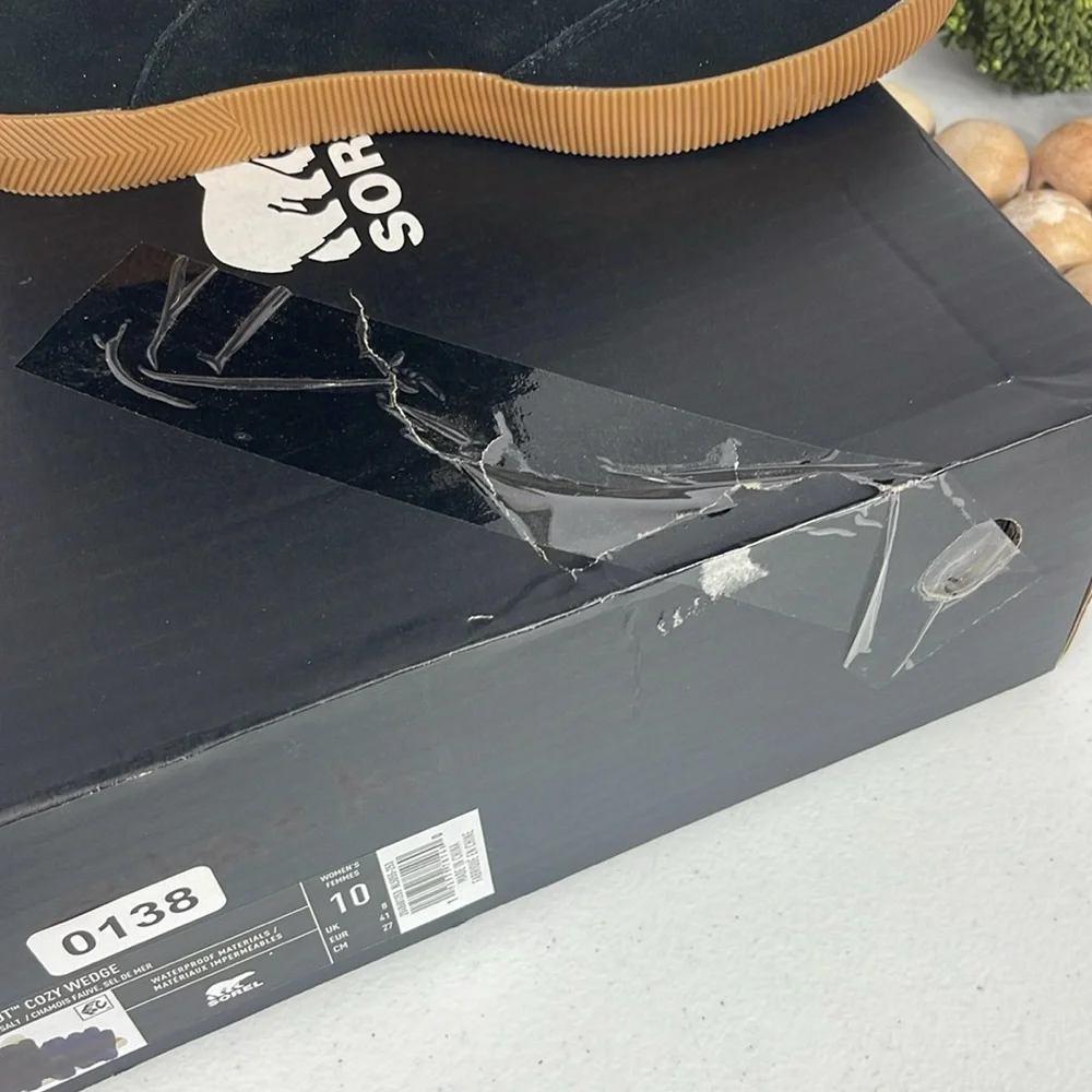 SOREL Out N About Cozy Wedge Size 10 Color Black NWT